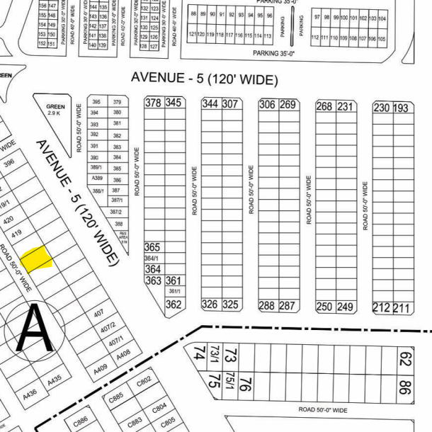 1 Kanal Residential Plot For Sale A- 417 Demand 515 Lac Main 120 Ki Bake In DHA Phase 6-1