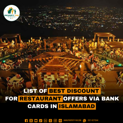 List of Best Discount offers for Restaurant via Bank Cards in Islamabad