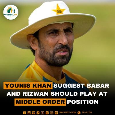 Younis Khan Suggest Babar and Riwzan Should play at Middle Order Position