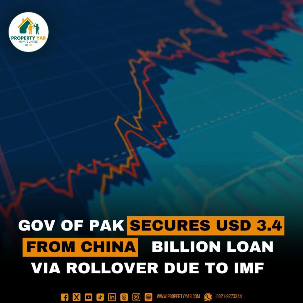 Gov of Pak Secures USD 3.4 Billion loan via Rollover due to IMF Commitment