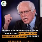 Bernie Sanders Claims Israel has killed around 18,000 Children's in Gaza recently