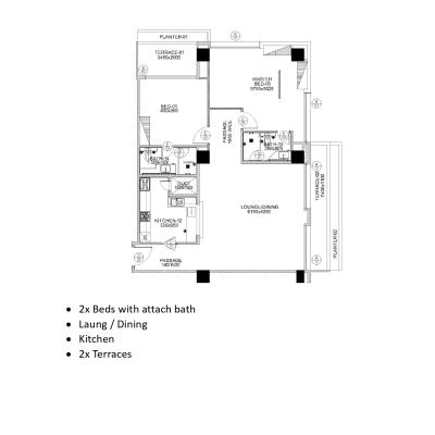 2 Bedroom 1651 sqft Penta Squre Apartment in DHA Lahore Digital Auction 2025