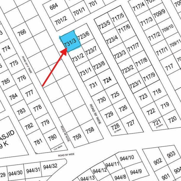 2 Kanal residential Plot For Sale E - 731/3 Demand 1400 Lac In DHA Phase 6-1