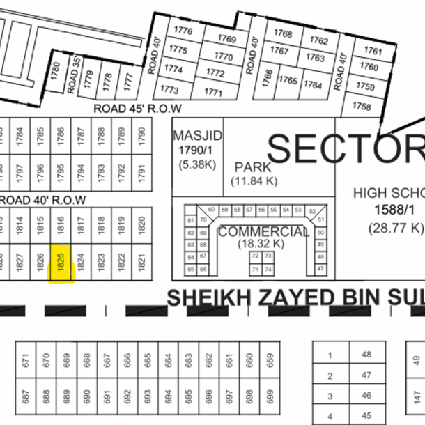 1 Kanal Plot for Sale F- 1825 Main 150 Feet Rod Demand 270 lac In DHA 9 Prism-1