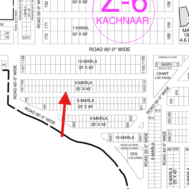 Cheapest Price 5 Marla Plot Available For Sale In DHA Lahore Phase 8 Block Z6-1