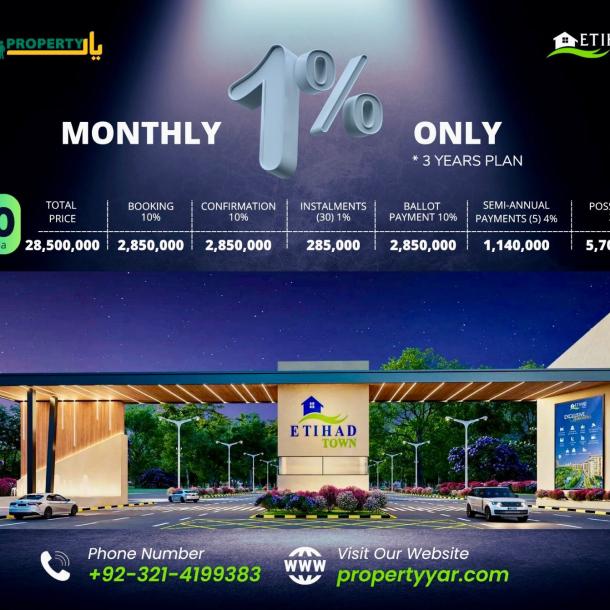 40 Marla Plots Available For Sale On Installment Plan In Etihad Town Phase 3-1