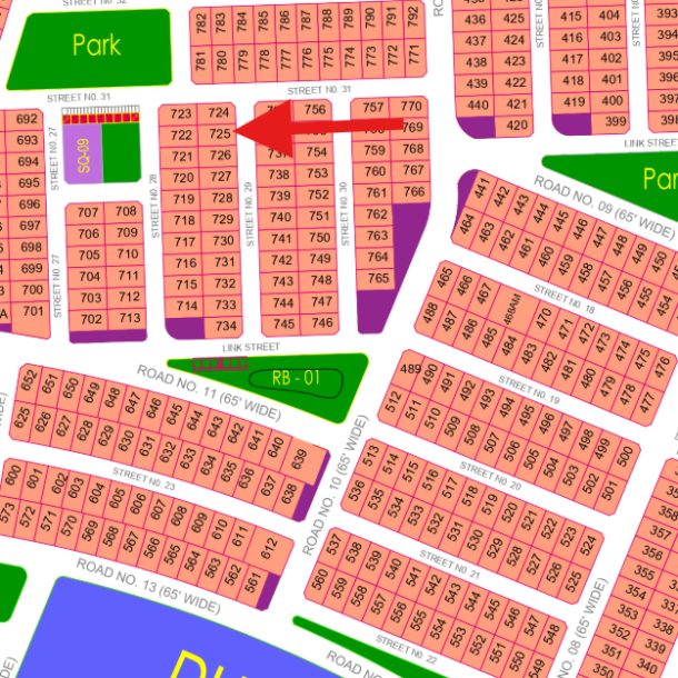Q-725 Investor Rate 1 Kanal Plot Available For Sale In DHA Multan Sector Q-1