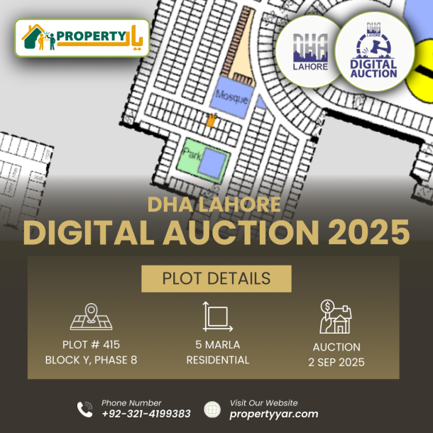 Near To Park Digital Auction Of 5 Marla Residential Plot In DHA Lahore Phase 8 Sector Y-1