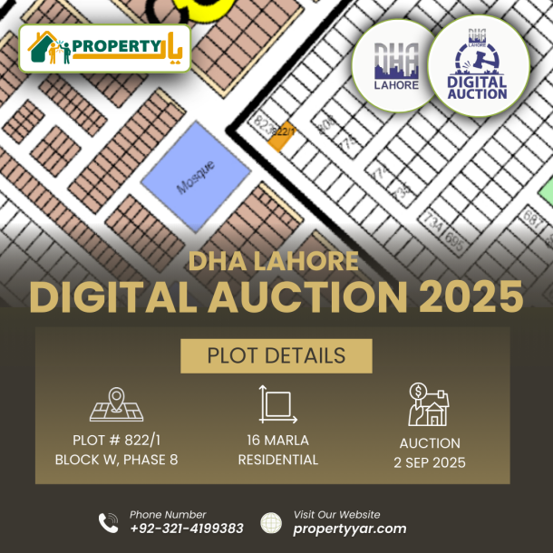 Near To Mosque DHA Lahore Digital Auction Of 16 Marla Plot In Phase 8-1