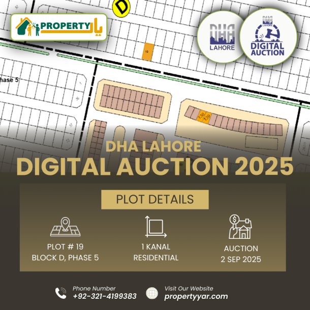 Near To Commercial 1 Kanal Best Location Plot D-19 Available For Sale In DHA LAhore Phase 5 Block D-1