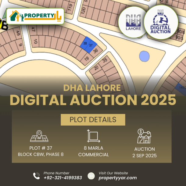Digital Auction Of 8 Marla Commercial Plot CBW-37 In Phase 8 Block Commercial Broadway-1