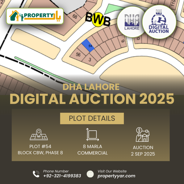 DHA Lahore Digital Auction Of 8 Marla Commercial Plot CBW- 54 In Phase 8 Commercial Broadway-1