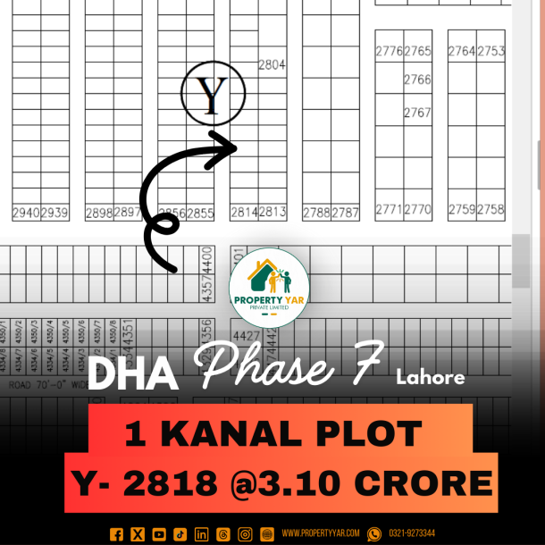 Y- 2818 Demand 3.10 Crore Ideal Location 1 Kanal Plot For Sale In DHA Lahore Phase 7-1