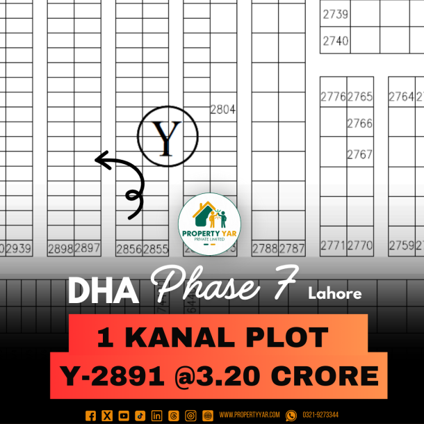 Low Price Plot Available For Sale In DHA Lahore Phase 7 Block Y-1