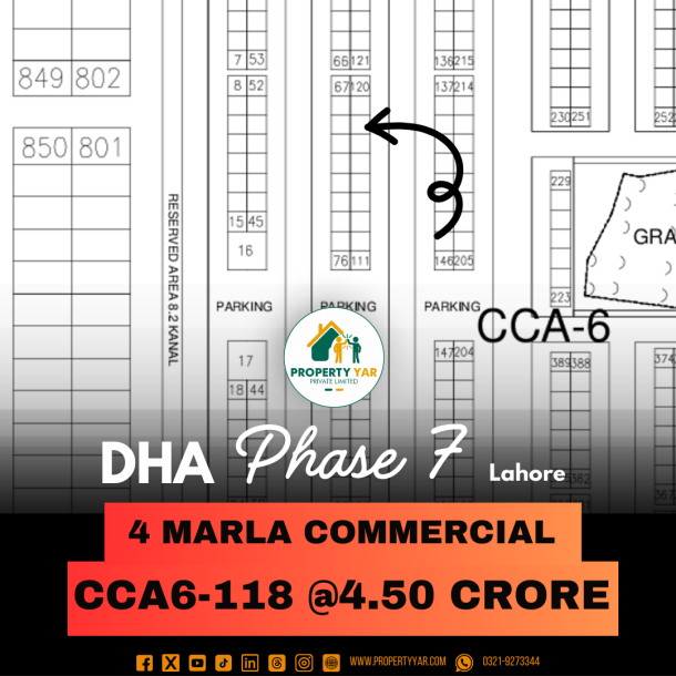 Affordable 4 Marla Commercial Plot CCA6-118 On 50 Feet Wide Road Near To Park Available For Sale In DHA Lahore Phase 7-1