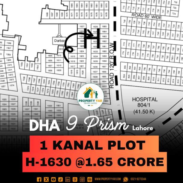 Investor Rate Plot Available For Sale In DHA Lahore Phase 9 Prism-1