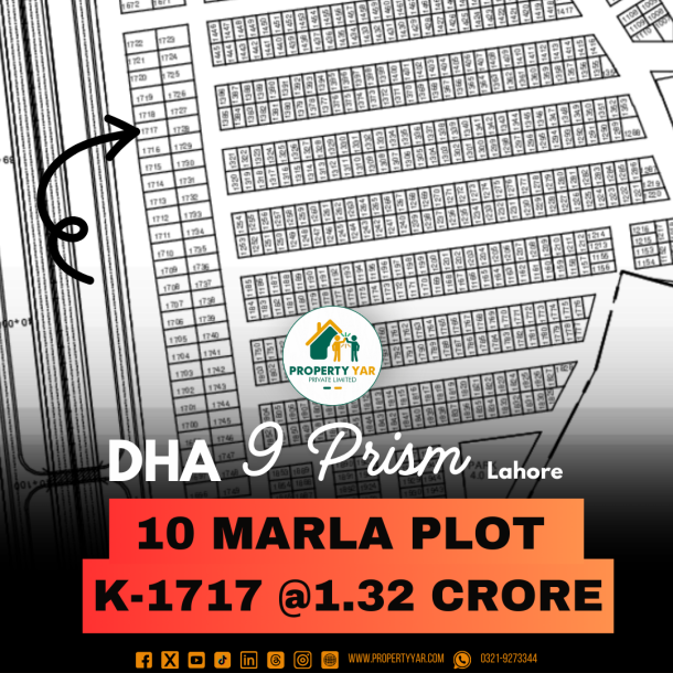 Prime 10 Marla Residential Plot K-1717 Available For Sale In DHA Lahore Phase 9 Prism-1