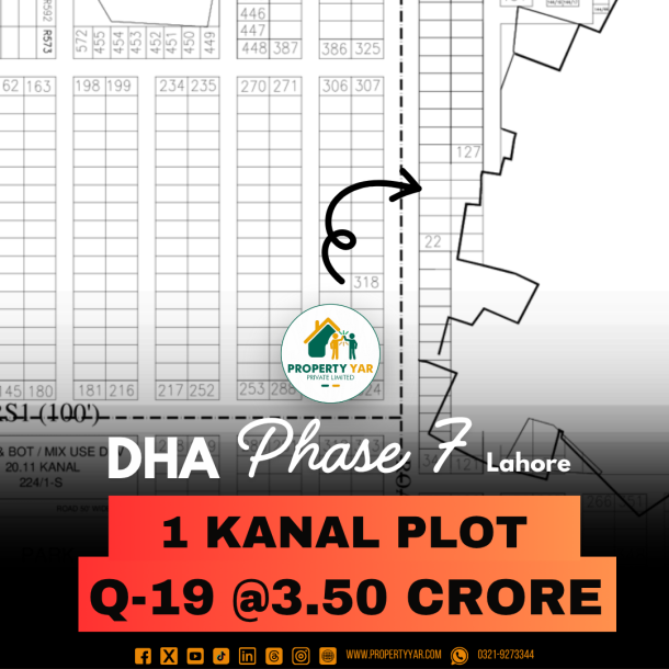 On 100 Feet Road 1 Kanal Plot Available For Sale In DHA Lahore Phase 7-1