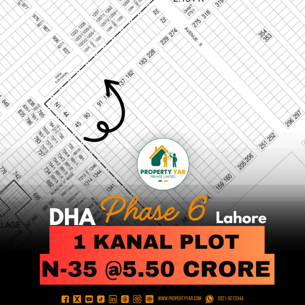 Reasonable Price 1 Kanal Plot Available For Sale In DHA Lahore Phase 6-1