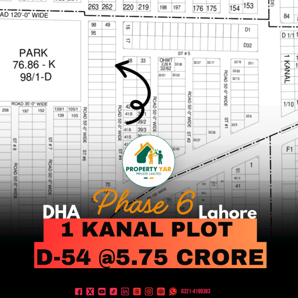 Affordable 1 Kanal Residential Plot Is Available For Sale In DHA Lahore Phase 6-1