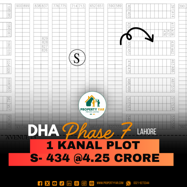 1 Best KAnal Best Location Plot (S-434) Demand 5.25 Crore Near To Park Mosque And Shops On 50 Feet Wide Road Available For Sale In DHA Lahore Phase 7-1