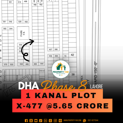 Facing Park (X-477) Demand 5.65 Crore Near To Graveyard Area On 50 Feet Road Available For Sale In DHA Lahore Phase 8 Sector L-1