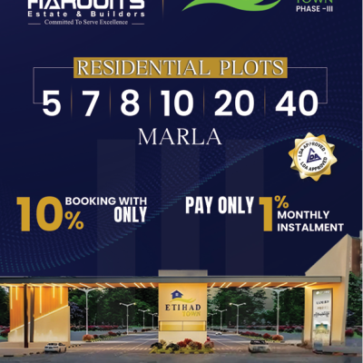 7 Marla Plots Available For Sale On Installment Plan In Etihad Town Phase 3