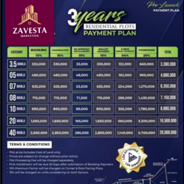 10 Marla Plots Available For Sale In Etihad Town Phase 3 Lahore-1