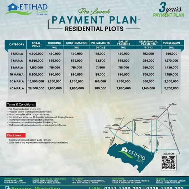 5 Marla Plots Available For Sale In Etihad Town Phase 3 Lahore-1