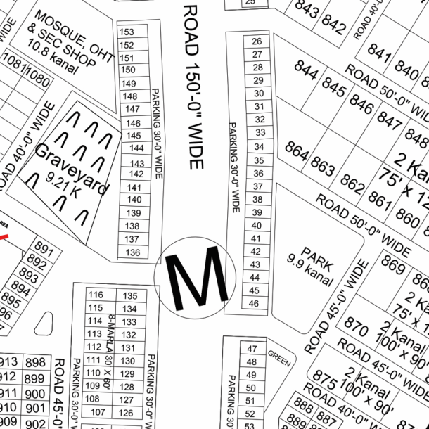 1 Kanal Residential Plot For Sale M - 1074 Demand 185 Lac In DHA Phase 5-1