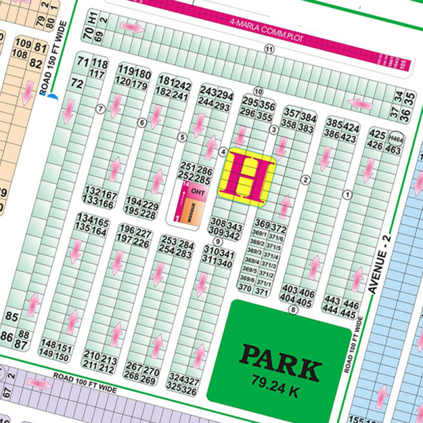 DHA 6 Block H - 2 Kanal Plot, Prime Location-1