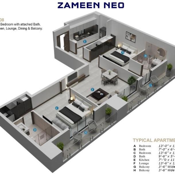 Ideal 2-Bedroom Living Space in Gulberg Phase 3-14