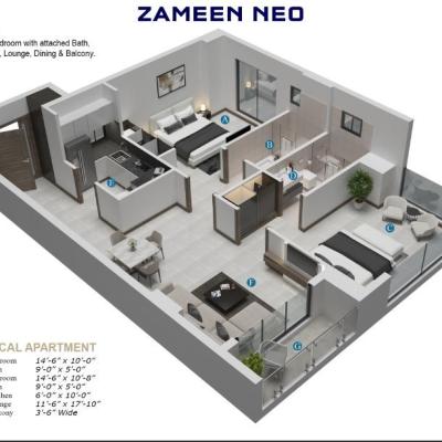 Comfort and Elegance: 3-Bedroom in Zameen Neo, Gulberg