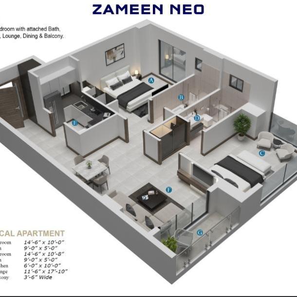 Ideal 2-Bedroom Living Space in Gulberg Phase 3-13