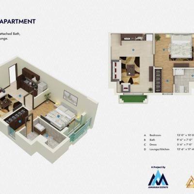 Stylish One Bed Apartment Available in Amanah Noor Lahore-12