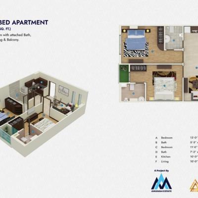 Stylish One Bed Apartment Available in Amanah Noor Lahore-13