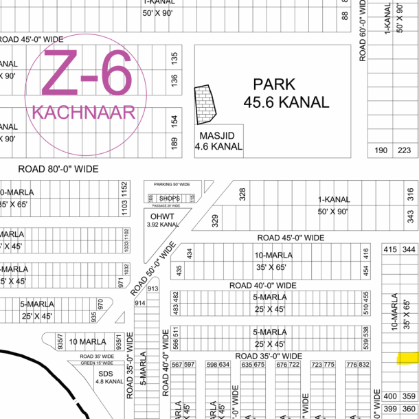 1 Kanal Plot For Sale Z6-335 Demand 215 Lac Near Too Park In DHA Phase 8 IVY-1